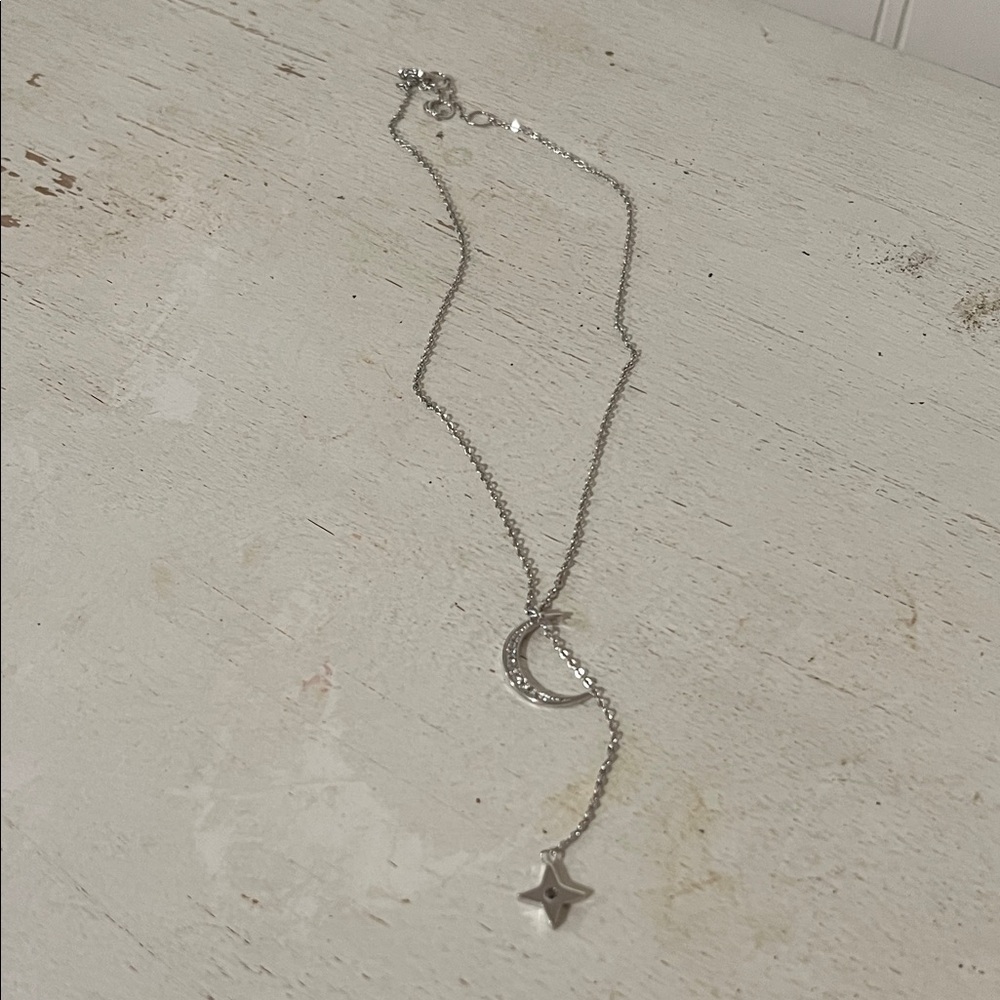 Lili Claspe Silver Moon & Star necklace 16” - 18”